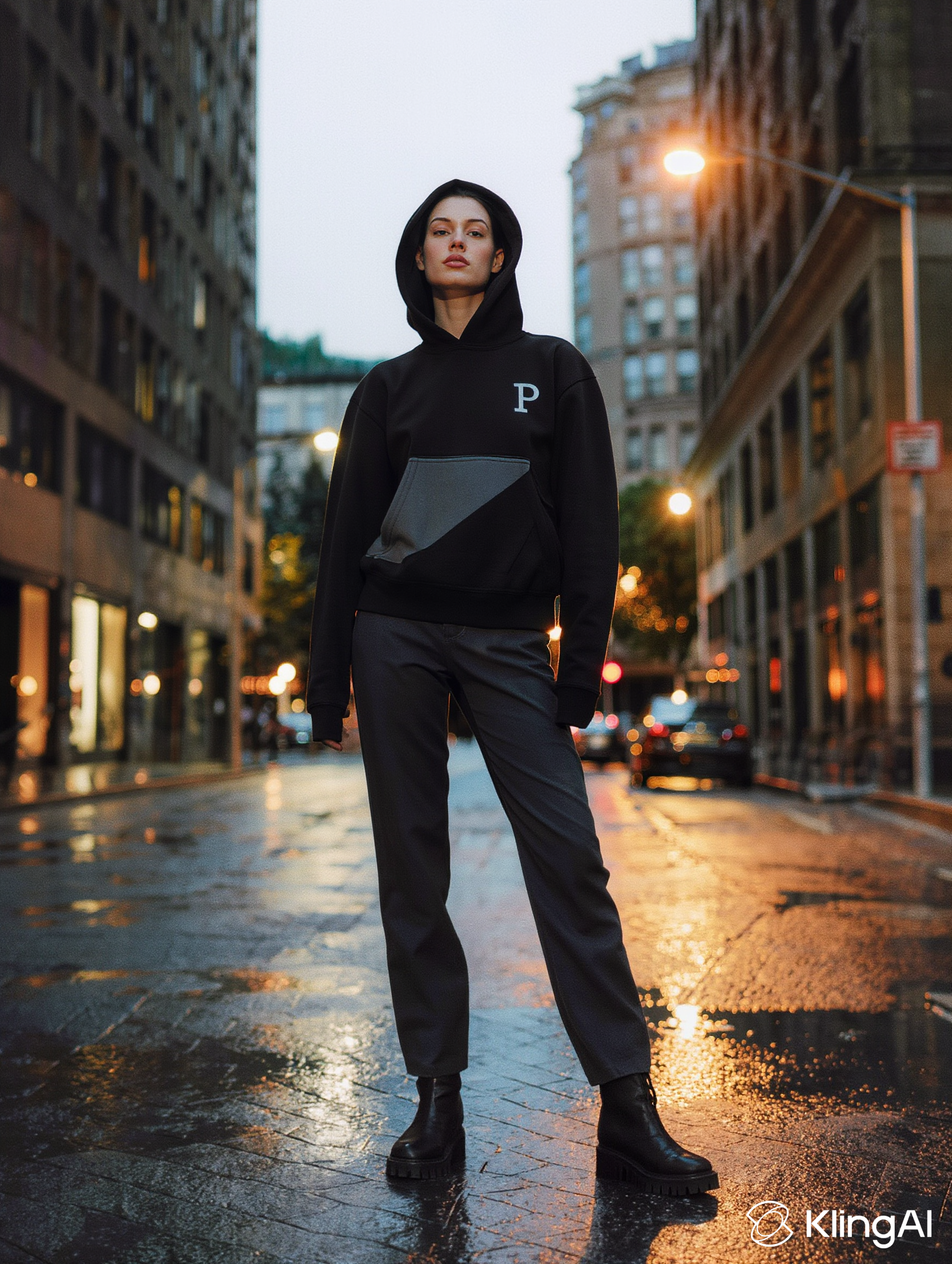 Prohibition Prophets editorial campaign frame, figure on a rainy night street