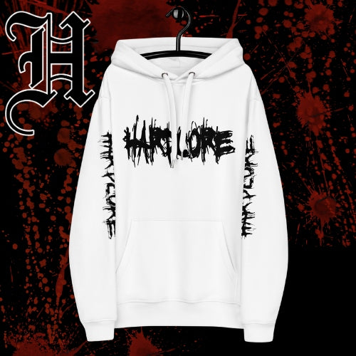 hardcore clothing, white hoodie