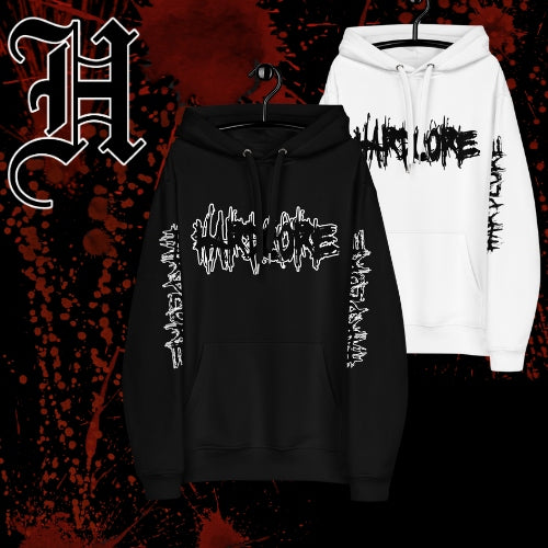 Hardcore clothing, white and black hoodie