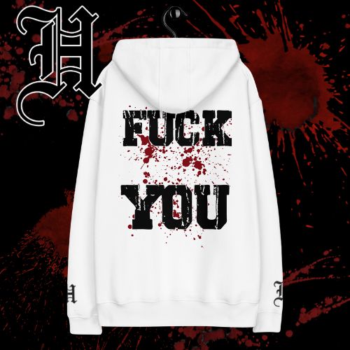 Hardcore clothing, by josh ely white hoodie