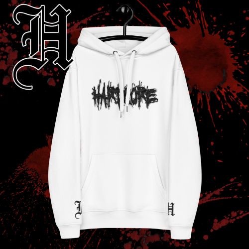 Hardcore clothing, by josh ely white hoodie