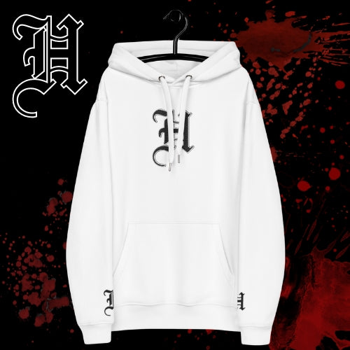 Hardcore Clothing, white wicked hoodie by josh ely