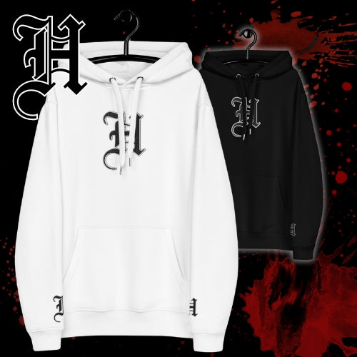 Hardcore Clothing, white wicked hoodie by josh ely